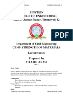 STRENGTH OF MATERIALS SUBJECT CODE: CE 43