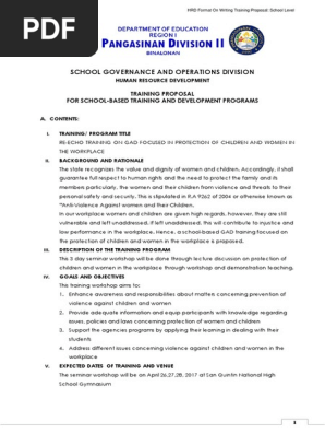 GAD training proposal
