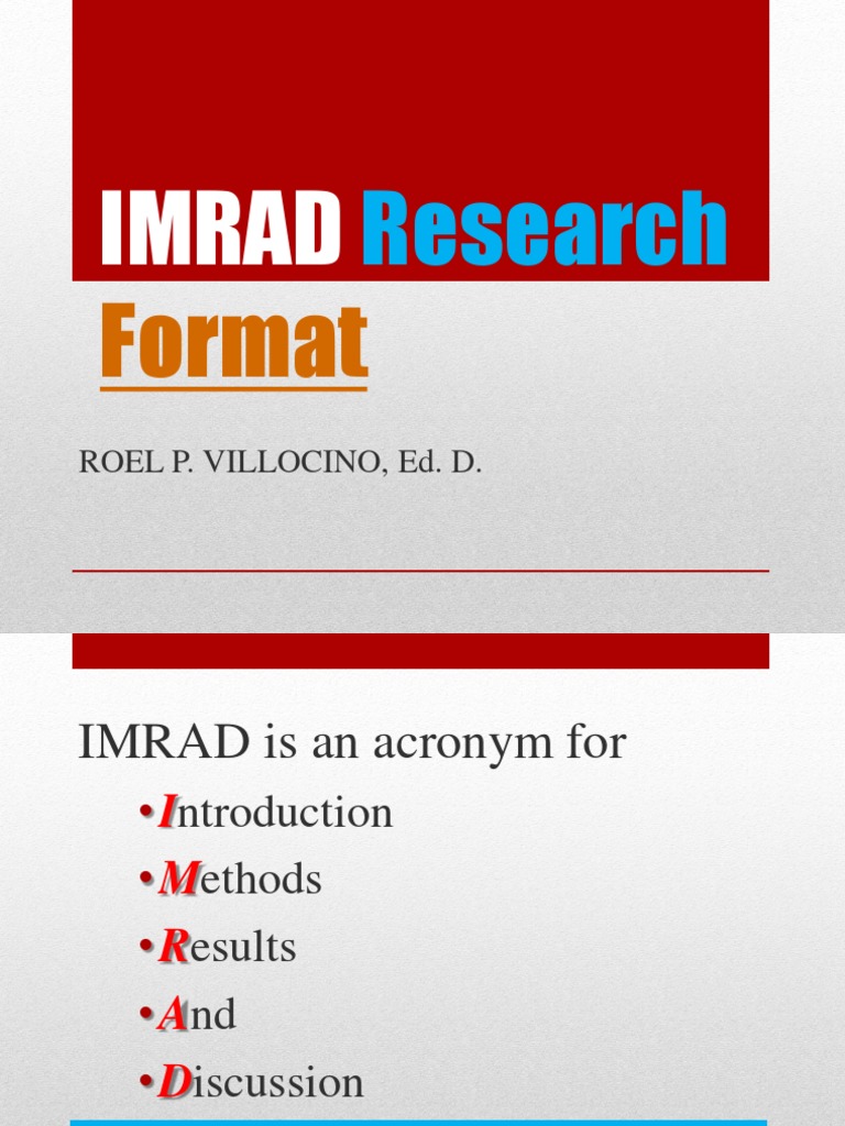 scientific research report imrad