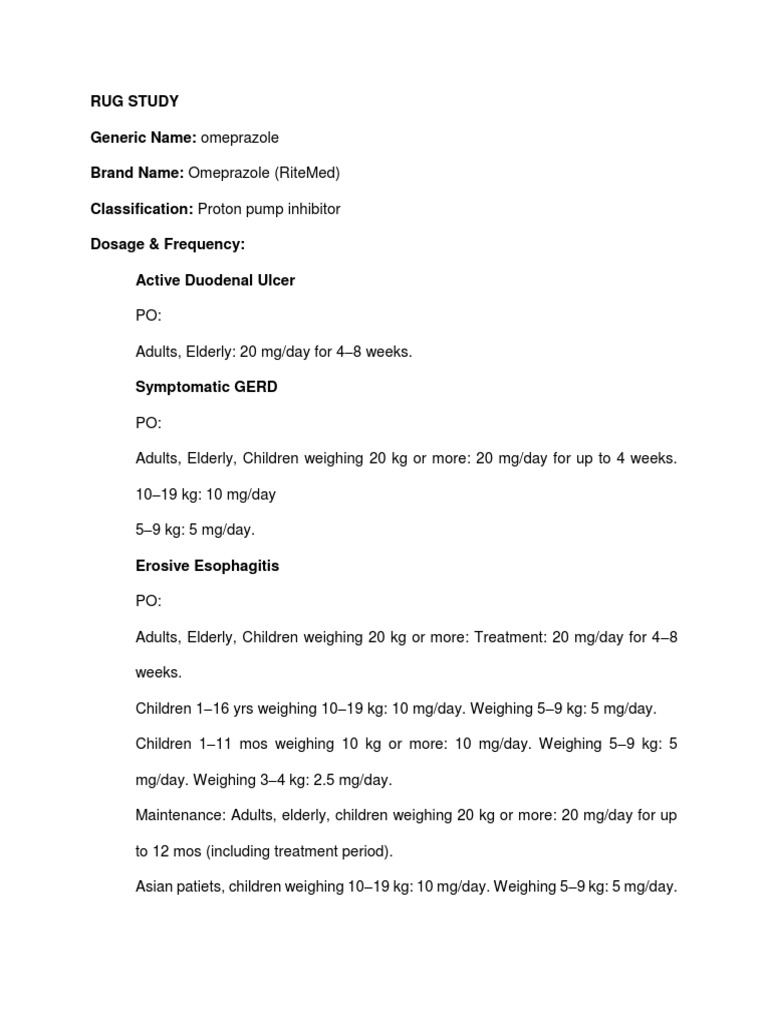 Omeprazole Drug Study Pdf Nausea Drugs