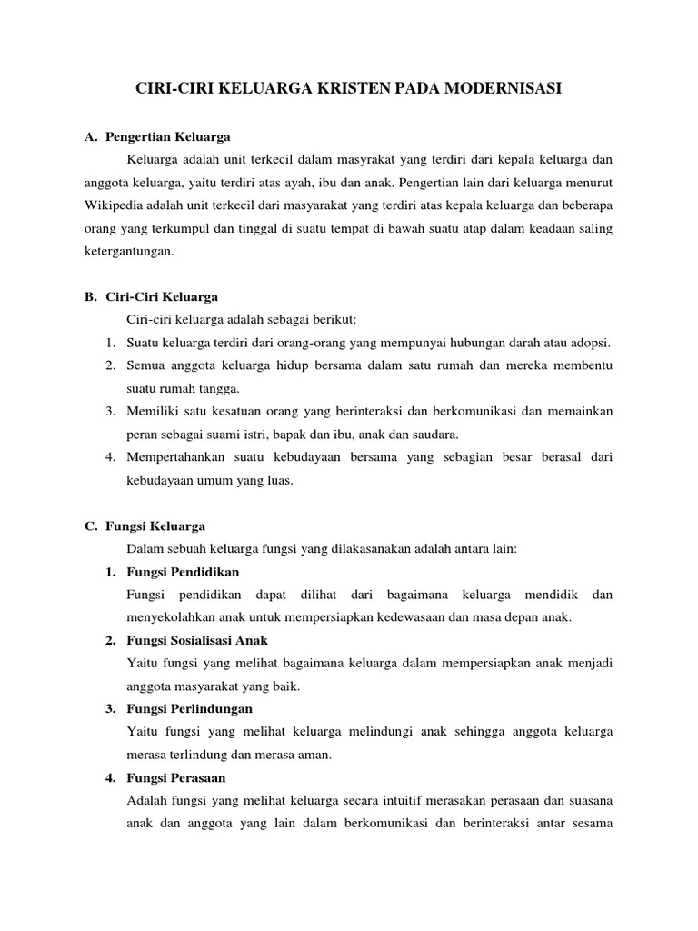 Pengertian keluarga kristen