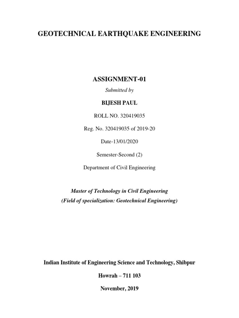Geotechnical Earthquake Engineering Report | PDF | Earthquakes ...