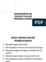 Keterampilan Variasi Dalam Pembelajaran