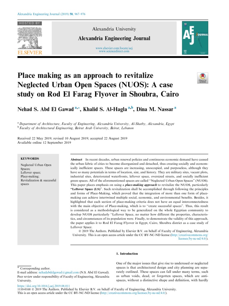 Revitalizing Neglected Urban Spaces Using Place-Making Principles | PDF ...