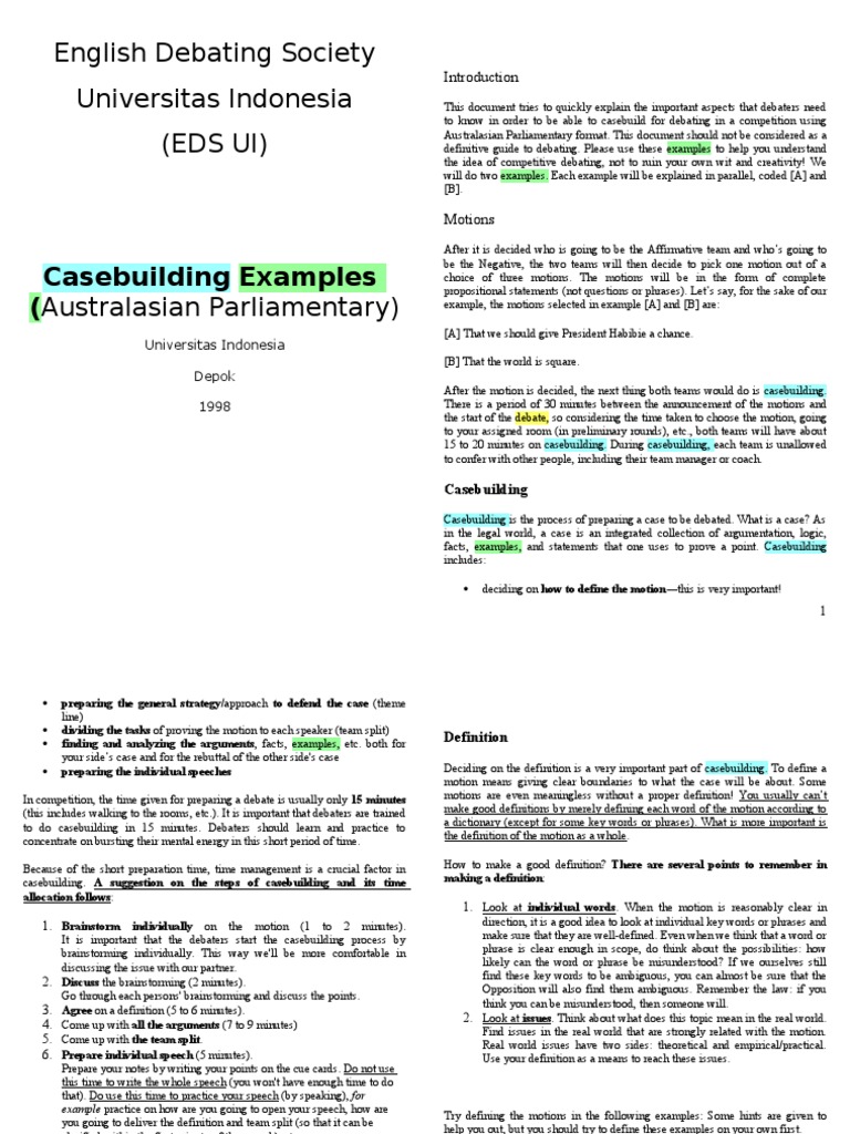 Casebuildingexamples | PDF
