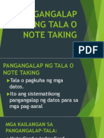 Pangangalap NG Tala o Note Taking