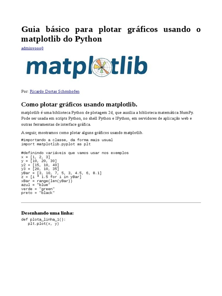 Basico Mat Plot Lib | PDF | Python (linguagem de programação) | Áreas ...