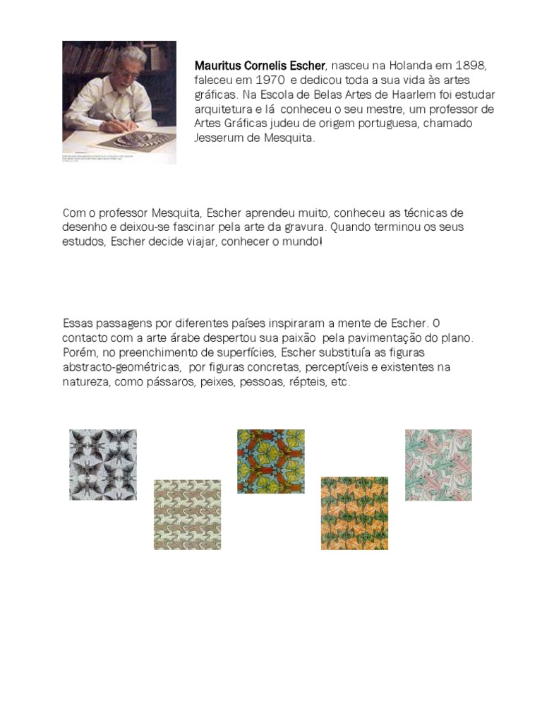 Escher e A Matemática | PDF | Perspectiva (gráficos) | Pinturas