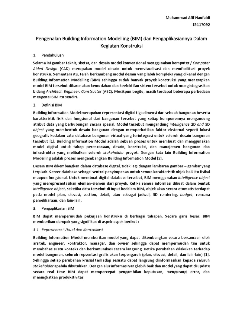 Building Information Modelling (BIM) | PDF