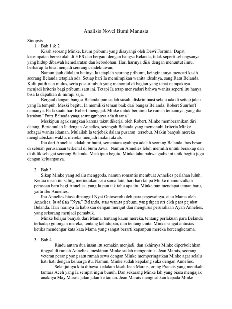 Analisis Novel Bumi Manusia PDF
