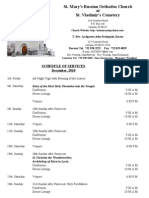 Schedule of Divine Services - December, 2010