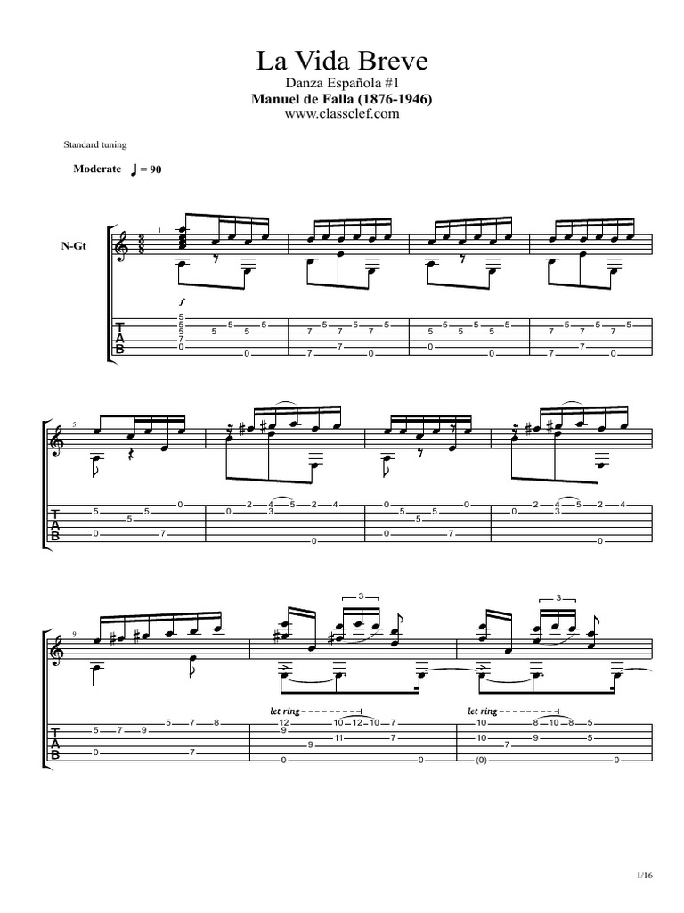 La Vida Breve: Danza Española #1 | PDF | Opera | Classical Music