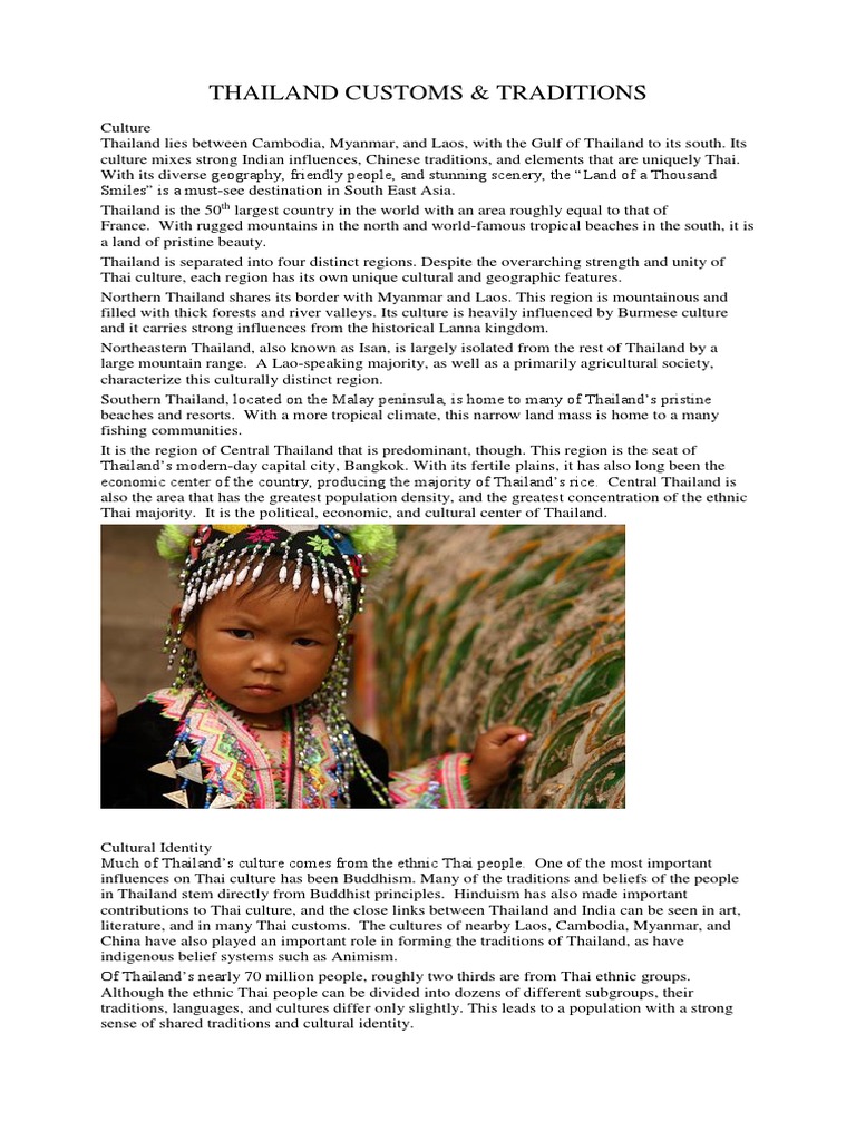 Thailand's Rich Culture and Traditions | PDF | Thailand | Sentence ...