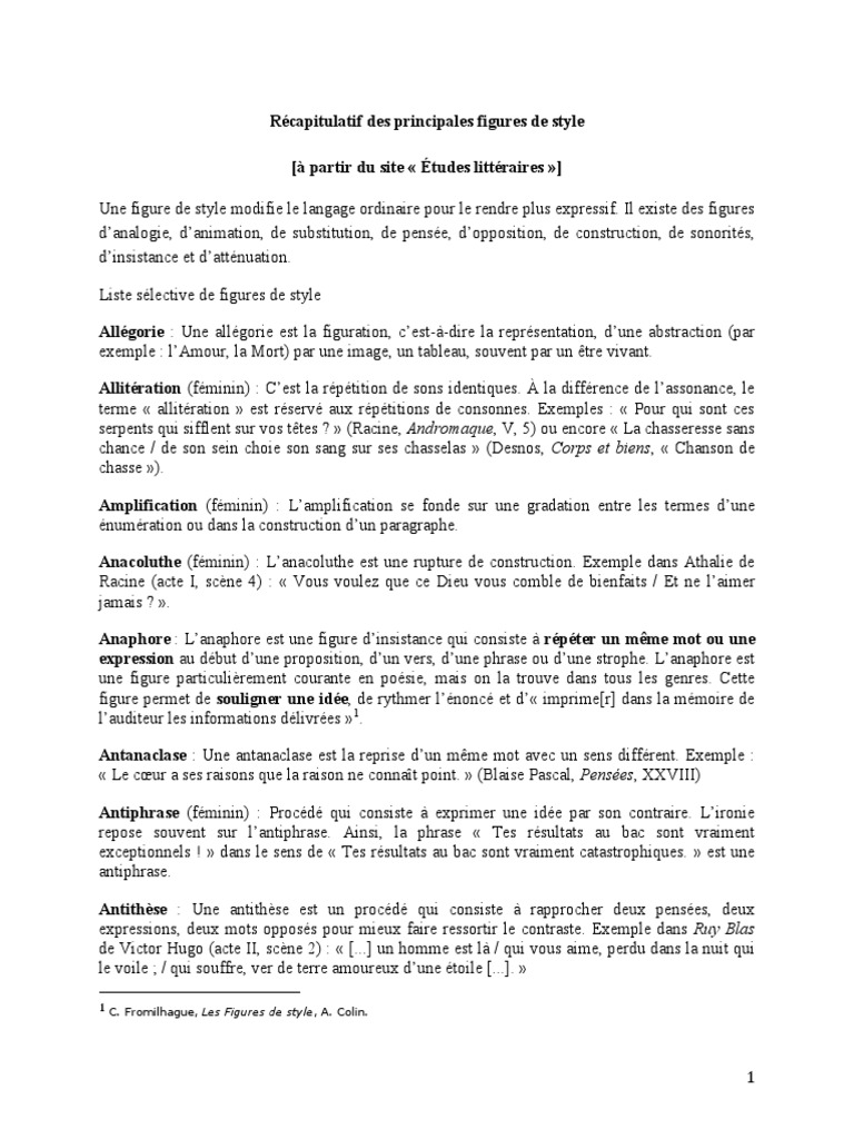 Exemple D Anacoluthe Figure De Style