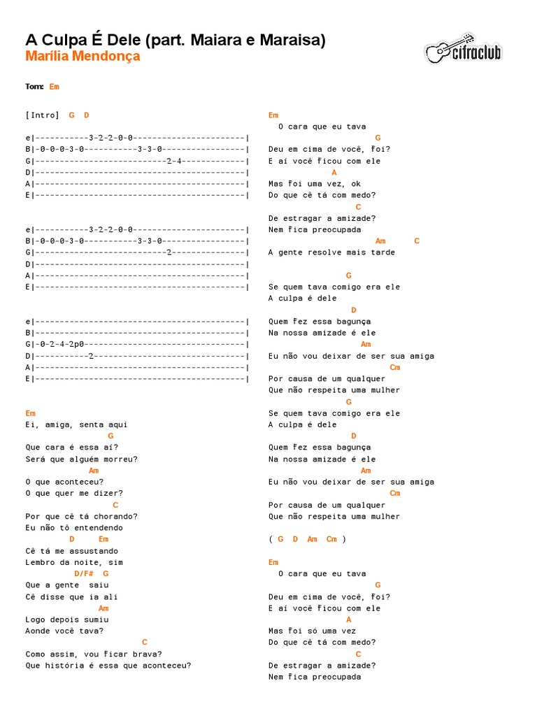 Letra e Acordes: 