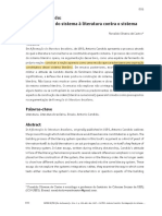 Antonio Candido: Da Integração Do Sistema À Literatura Contra o Sistema