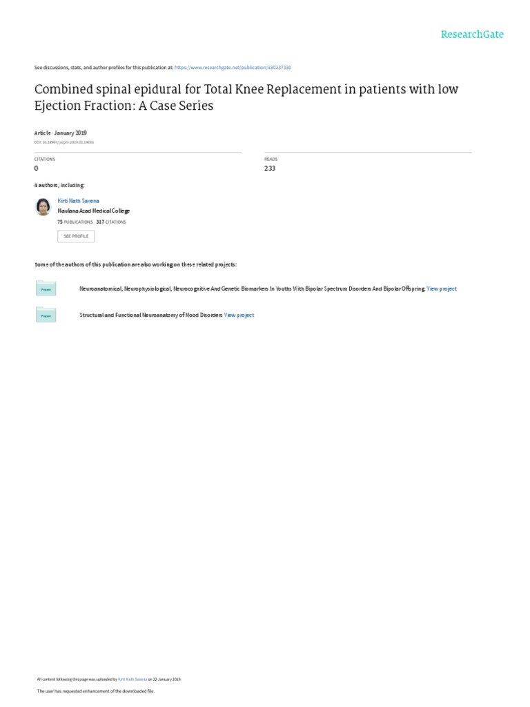 Low Ejection Fraction PDF Anesthesia Myocardial Infarction