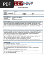 Business Statistics Course Outline