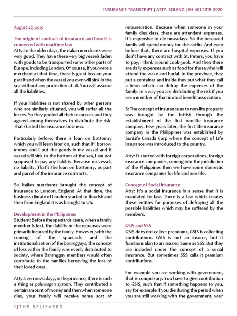 Insurance Law Overview in the Philippines | PDF | Subrogation | Insurance