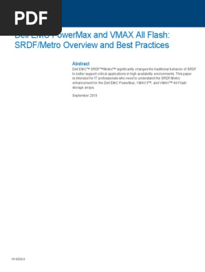 H Dell Emc Powermax Vmax All Flash Srdf Metro Overview Best Practices Pdf Flash Memory Replication Computing