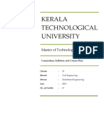 Kerala Tech University MTech Geotech Curriculum