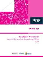 Resultados Nacionales Prueba Saber T y T - Sena-2016 PDF