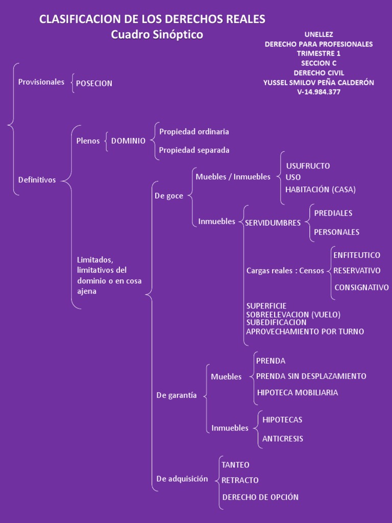 Cuadro Sinoptico clasificación de los derechos reales