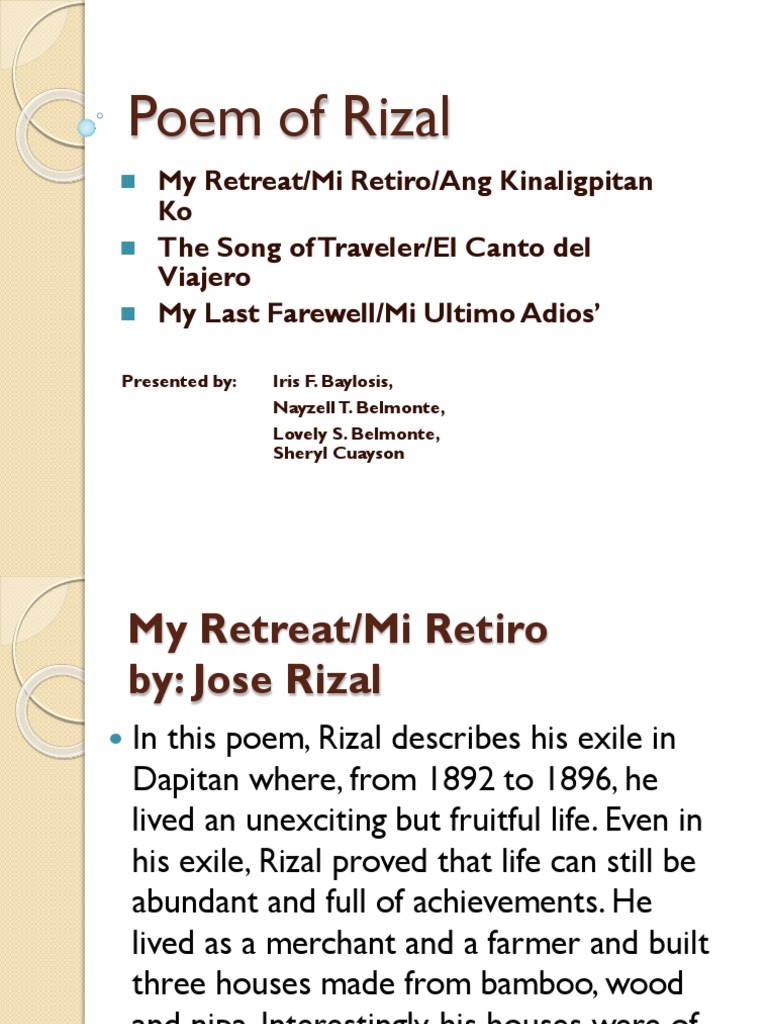 Poem of Rizal GRP 6 Final PDF Nature