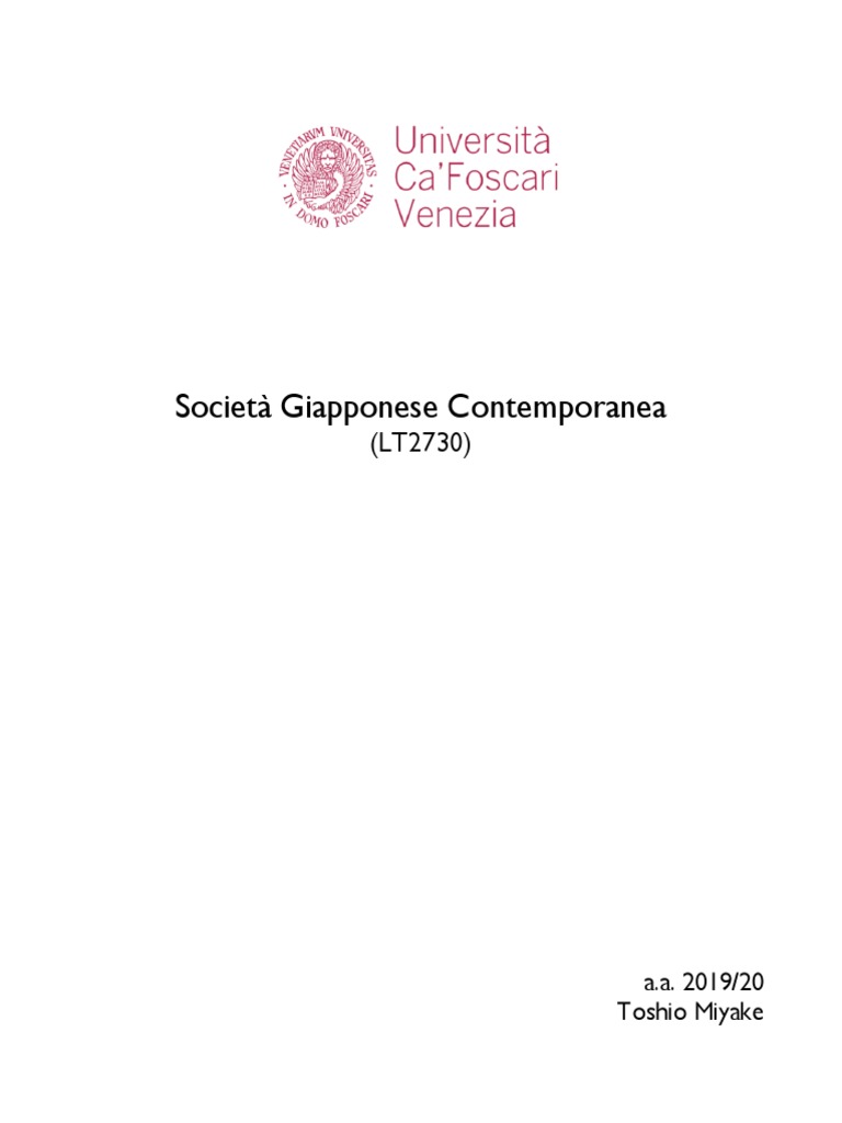 Bibliografia Societa Giapponese Contemporanea 19 Pdf