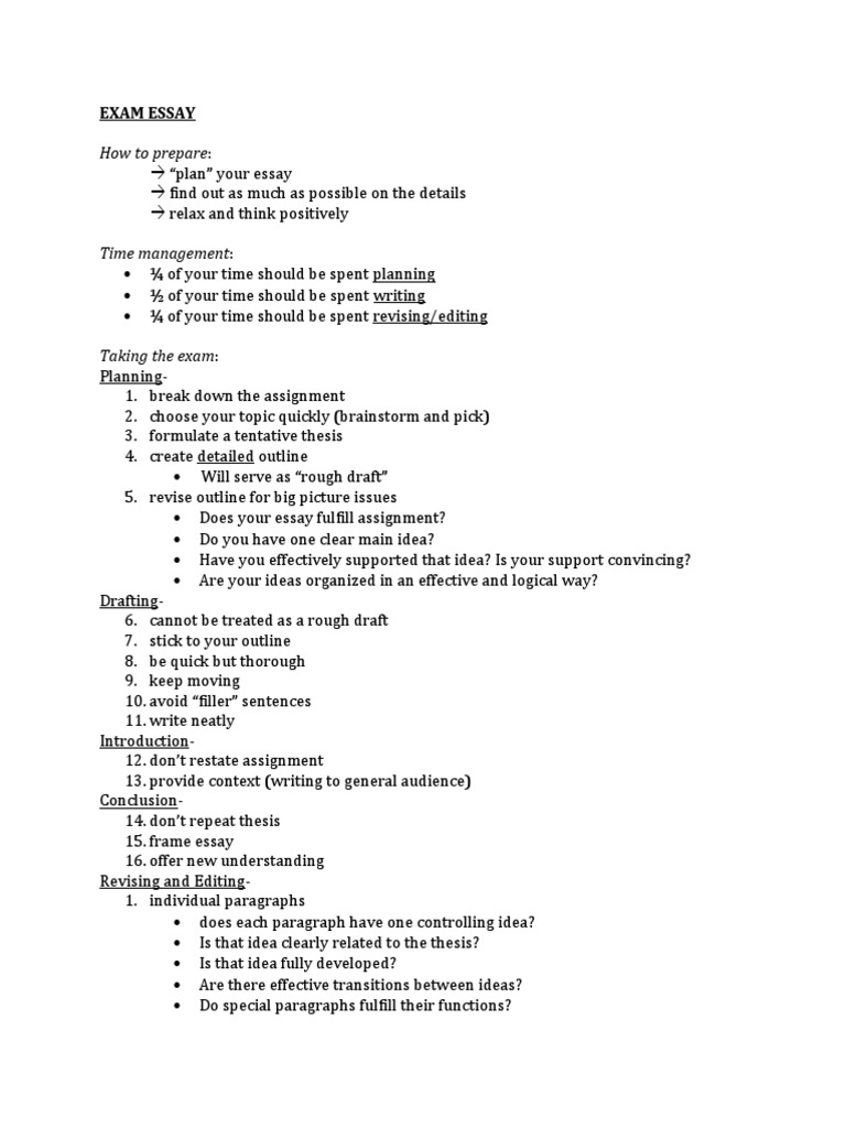 Exam Essay Preparation Guide | PDF | Career & Growth | Language Arts ...