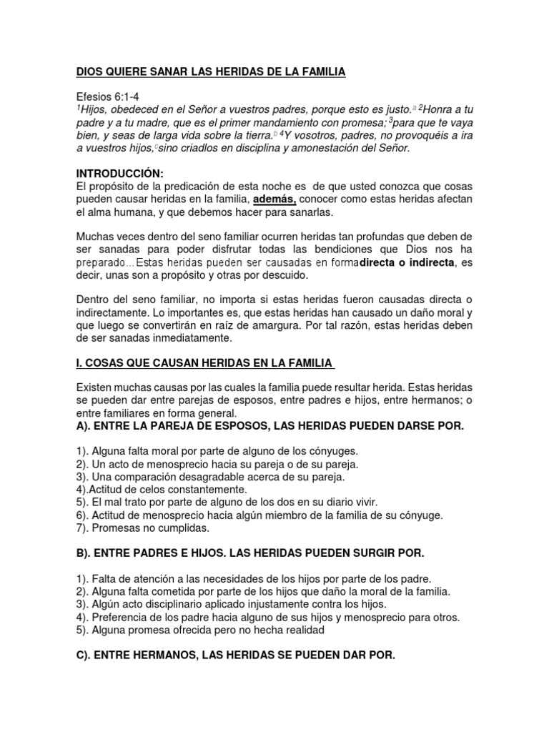 Sanación de Heridas Familiares en Dios | PDF | Oración | Alma