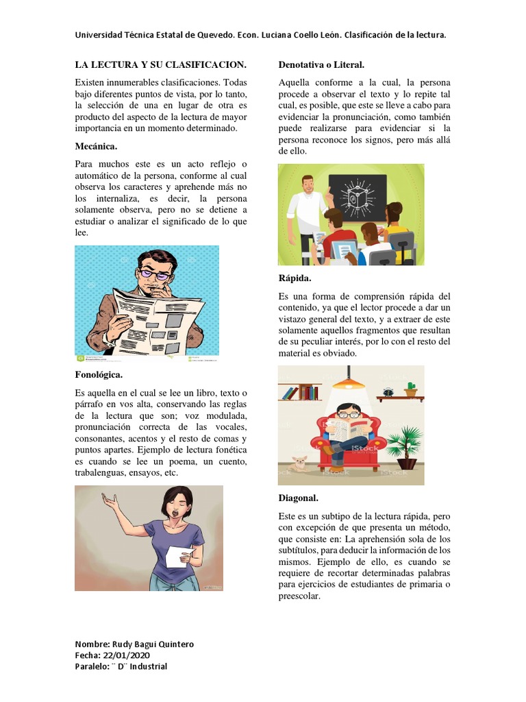 Clasificación de la Lectura y Tipos | PDF | Lingüística | Comunicación
