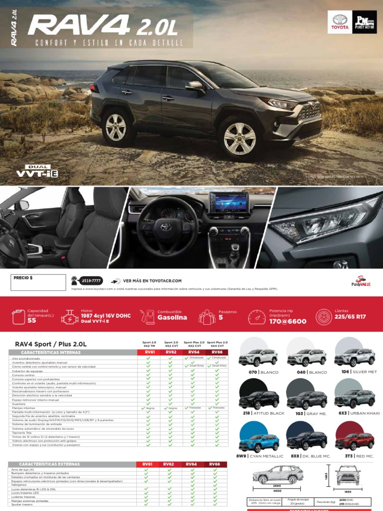 Ficha Técnica Toyota RAV4 2025 | PDF | Industria automotriz | Vehículos