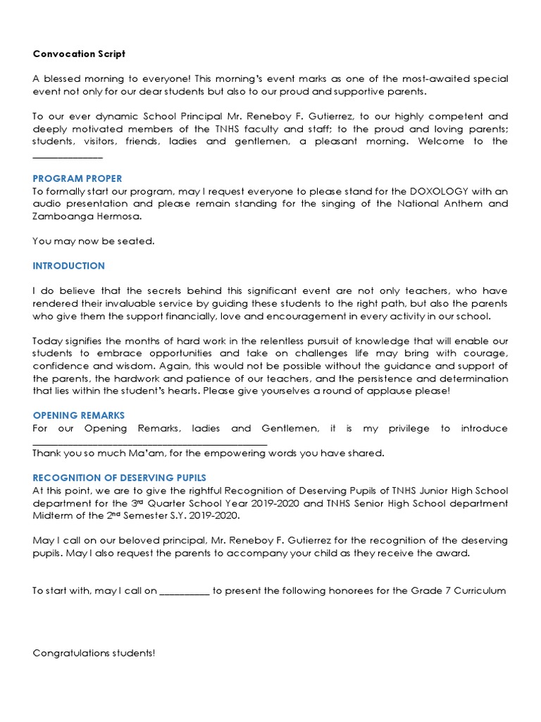Recognition Day Emcee Script Pdf