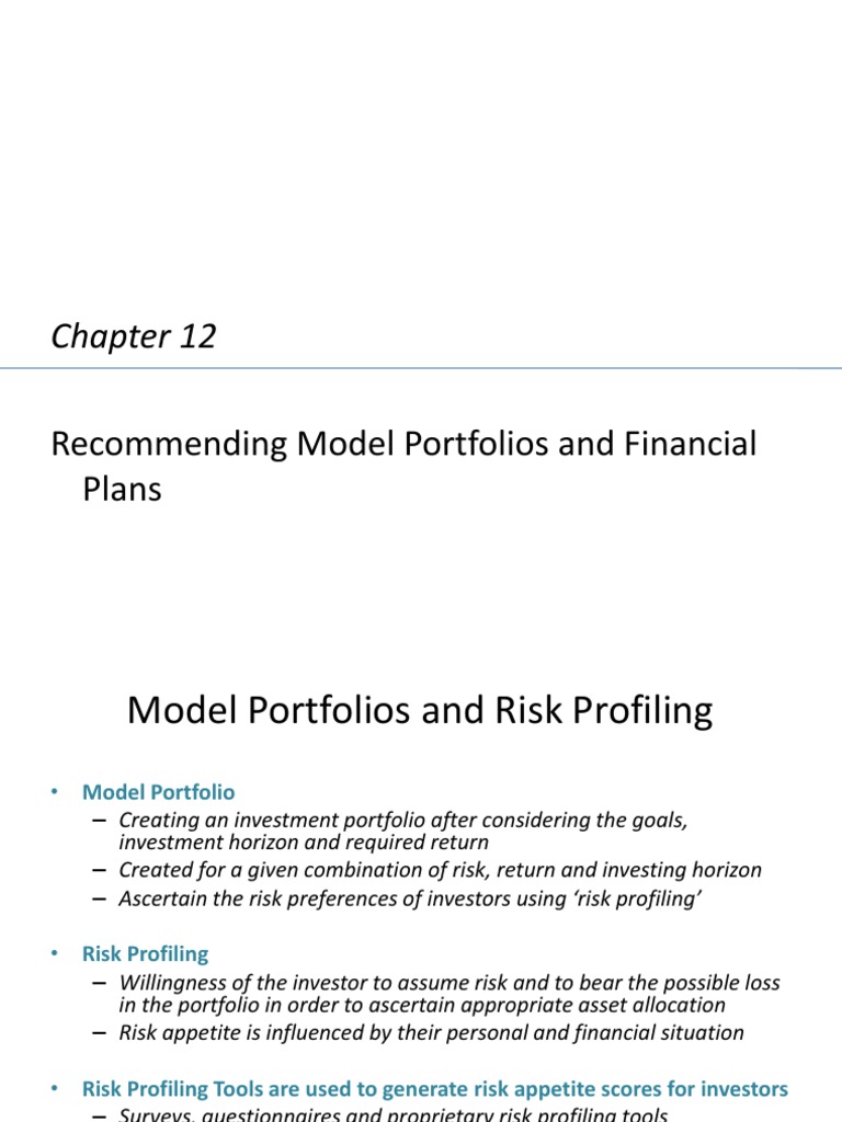 Model Portfolios and Risk Profiling | PDF | Asset Allocation | Investing