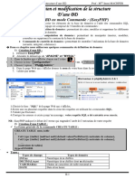 Création et modification de la structure de base de données