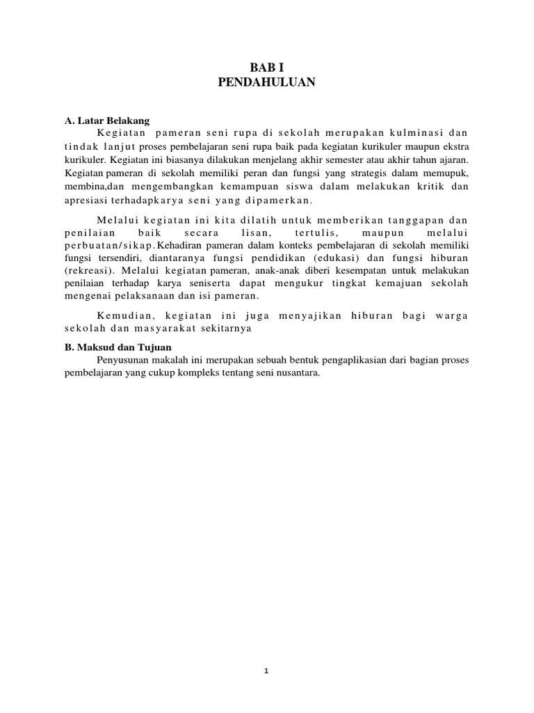 Laporan Hasil Pameran Seni Rupa Pdf