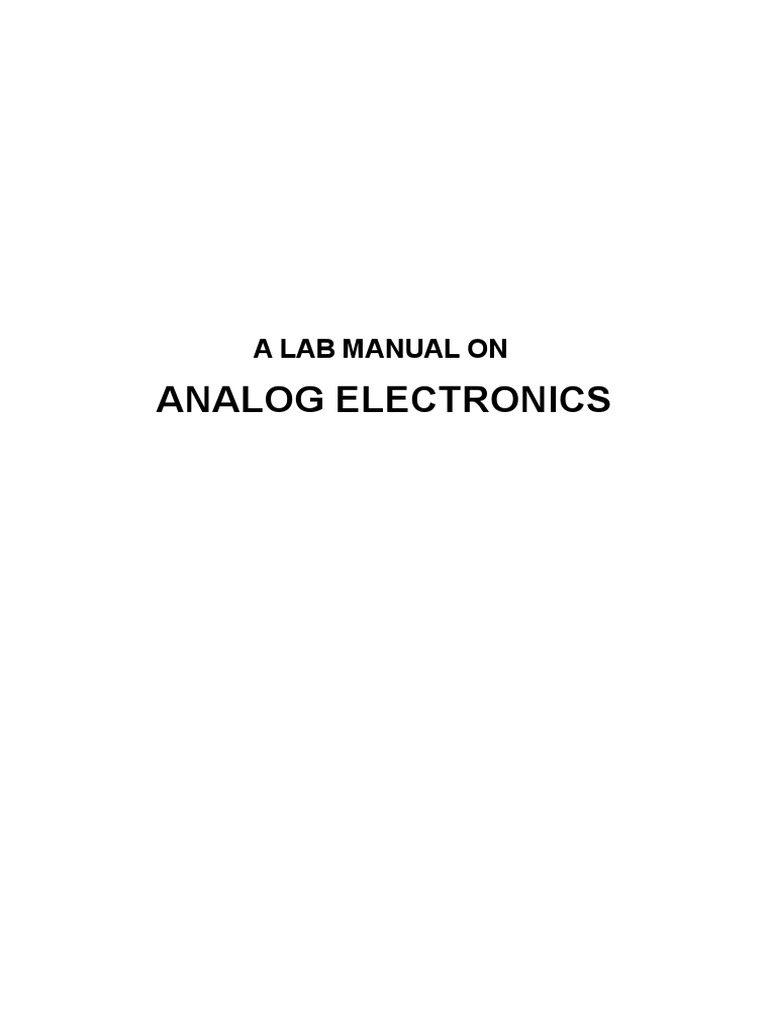 Analog Electronics Lab MANUAL Download Free PDF Rectifier
