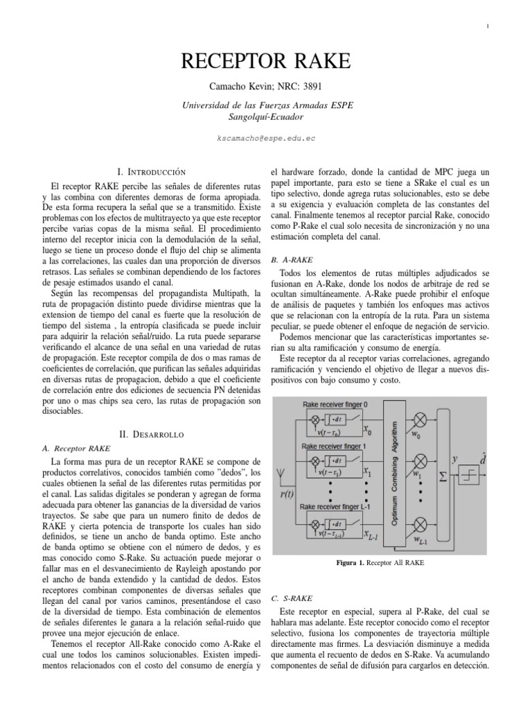 Receptor Rake PDF Ingenieria Eléctrica Electrónica