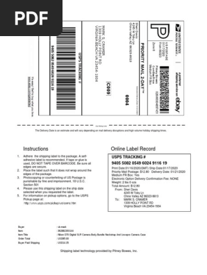 Shipping label