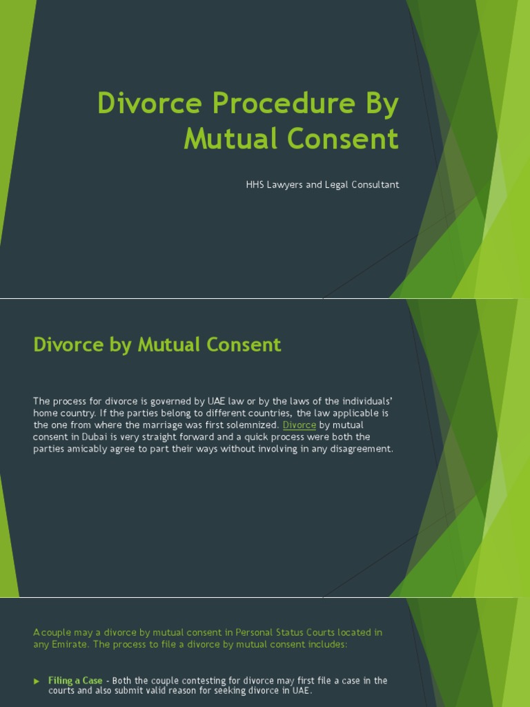 Divorce Procedure By Mutual Consent Pdf Divorce United Arab Emirates 