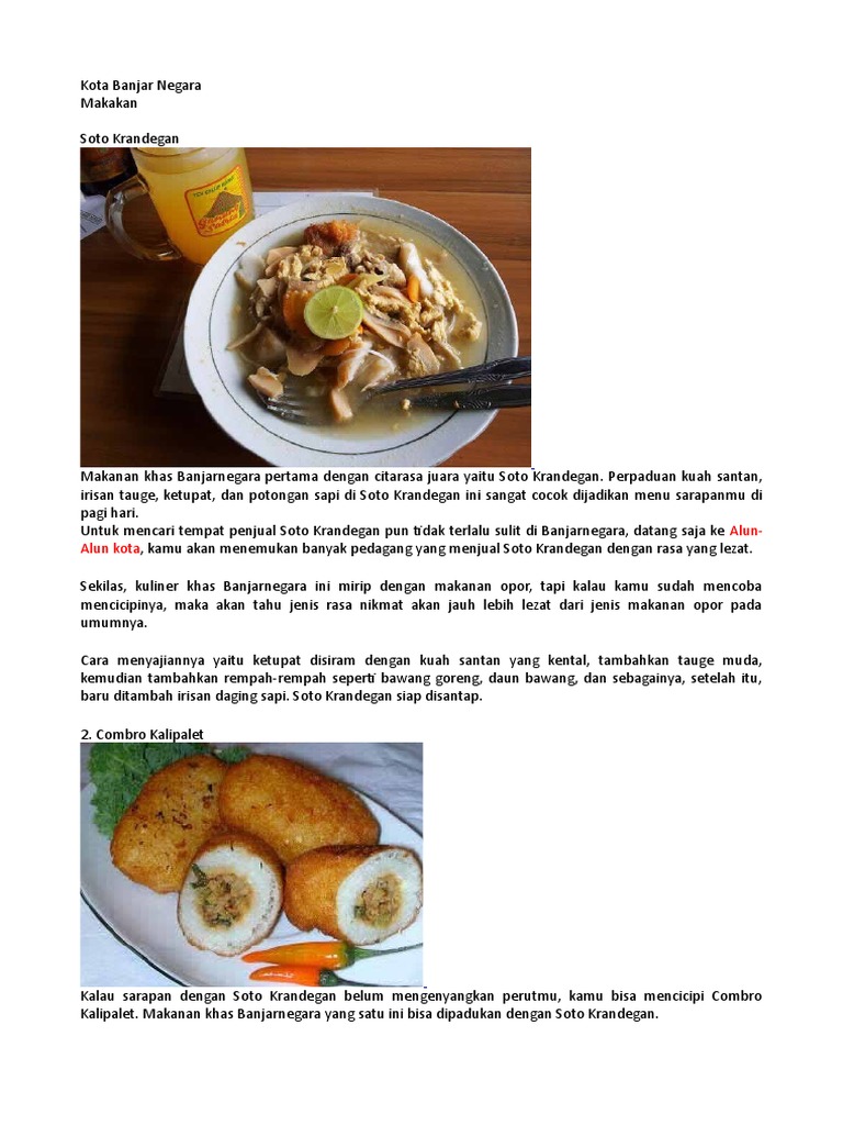 Kuliner Khas Banjarnegara yang Wajib Dicoba | PDF