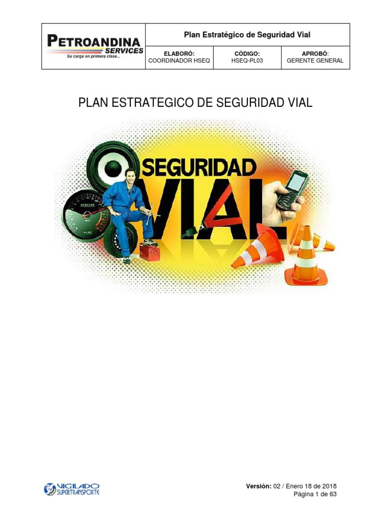 Plan Estratégico de Seguridad Vial 2018 | PDF | Accidente de tráfico ...