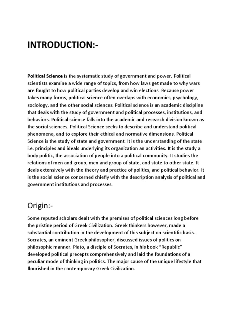 Introduction To Political Science | PDF | Sovereign State | Political ...
