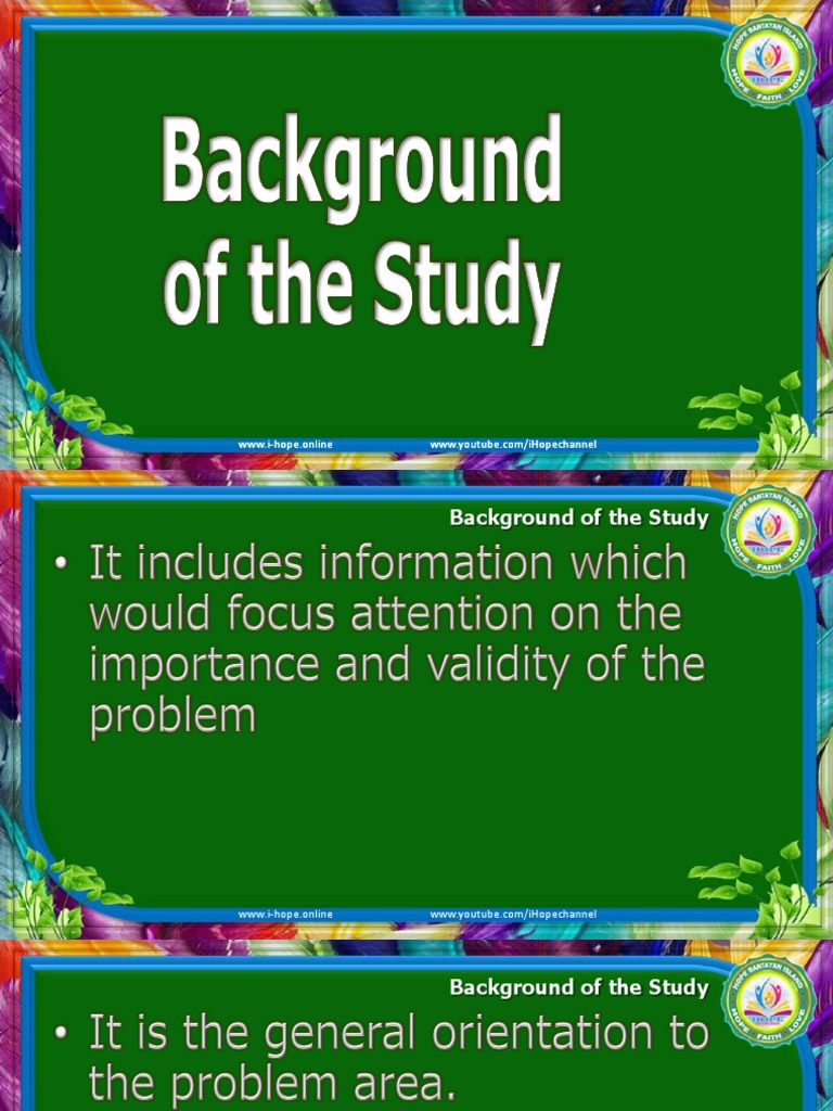 07 Background of The Study PDF