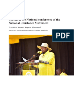 President MUSEVENI Speech at The National Conference of The National Resistance Movement