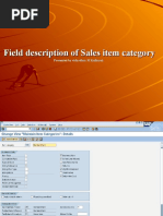 Field Description of Sales Item Category