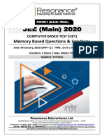 Physics 9th Jan Shift-1 PDF