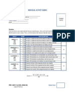 INDIVIDUAL ACTIVITY RUBRIC For ECE Jan152020