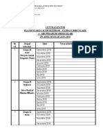 Planificarea Activitatilor Extracurriculare 2018-2019 Gradinita